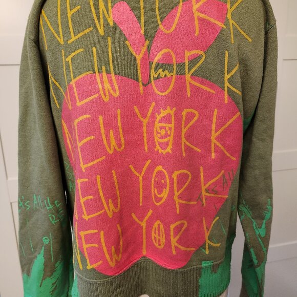 Snow Milk "New York" Graffiti Art Statement Sweatshirt - Picture 5 of 6